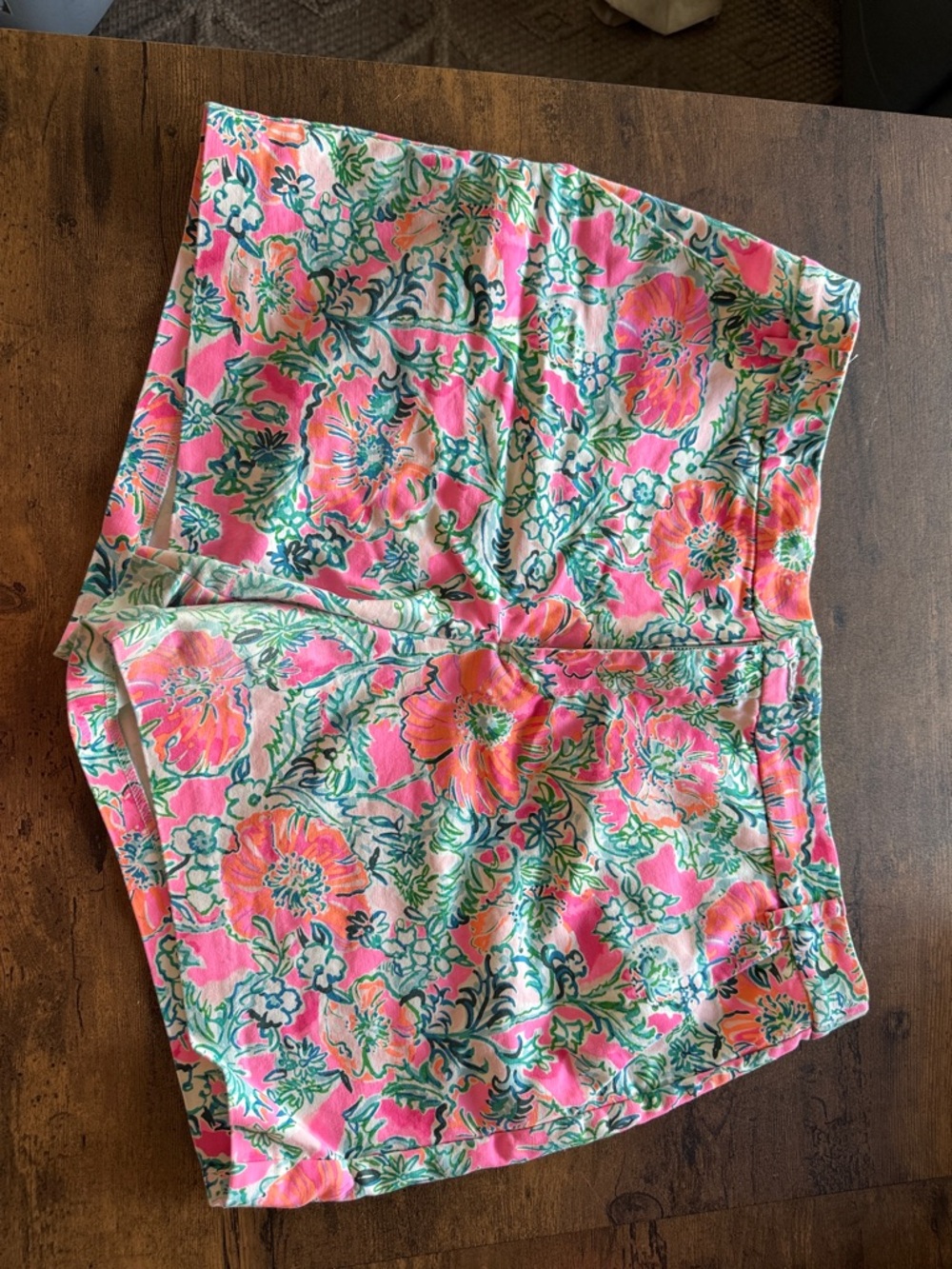Lilly Pulitzer Pink Floral High-Waist Pull-On Shorts